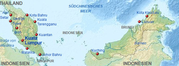 Telefonauskunft Malaysia Übersicht