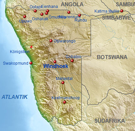 Telefonauskunft Namibia Übersicht